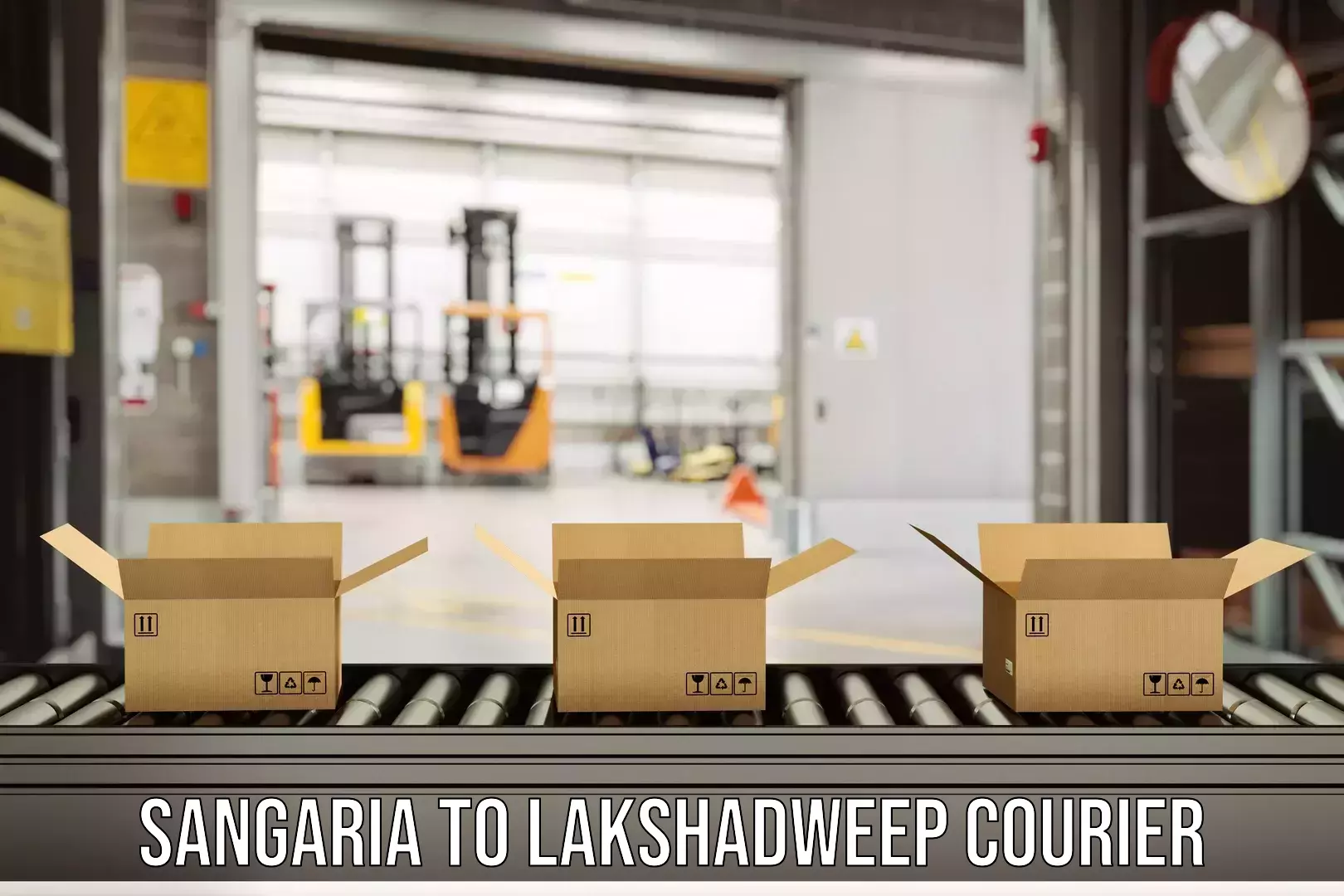 Parcel delivery automation Sangaria to Lakshadweep