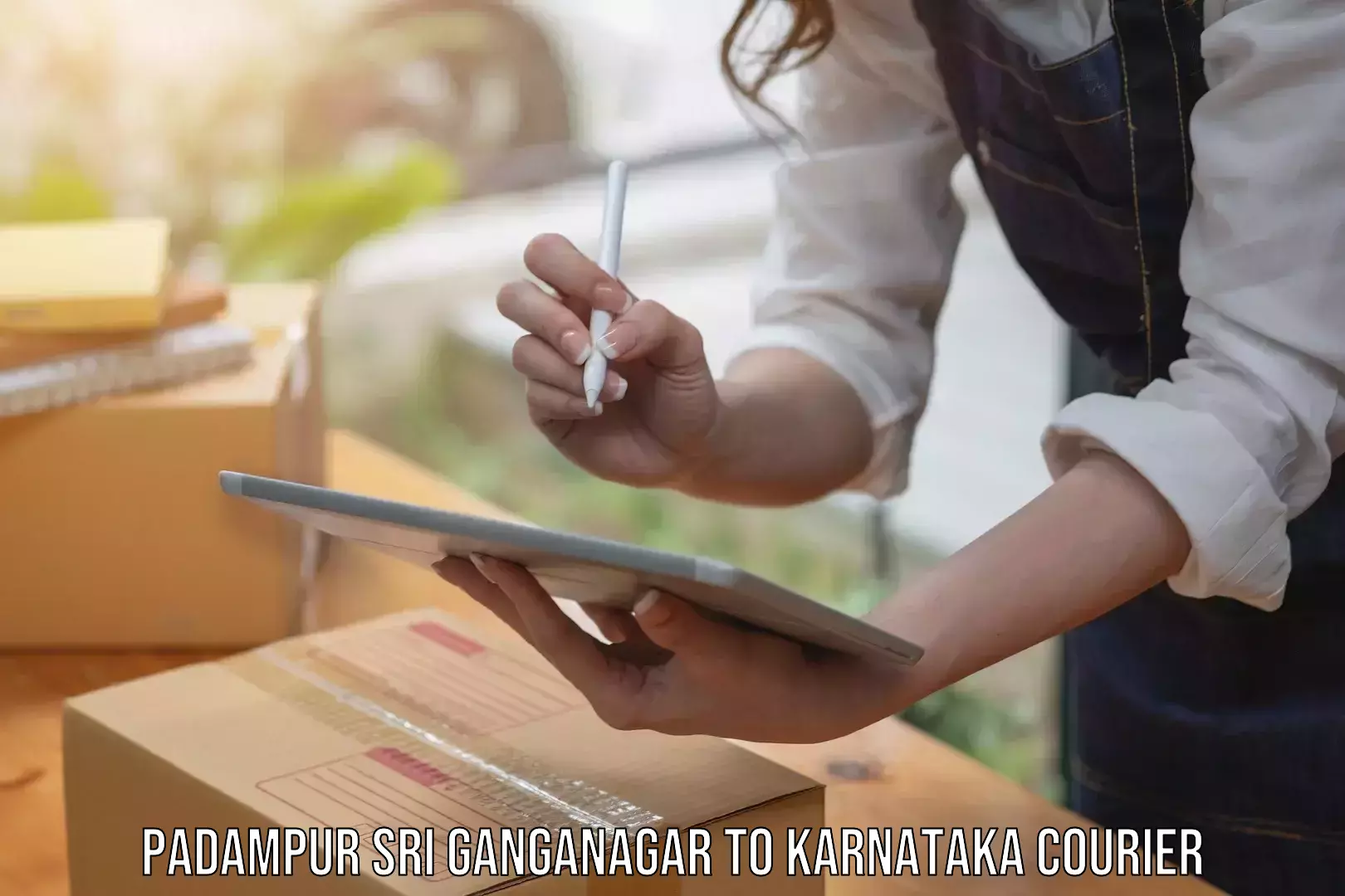 International parcel service Padampur Sri Ganganagar to Karnataka