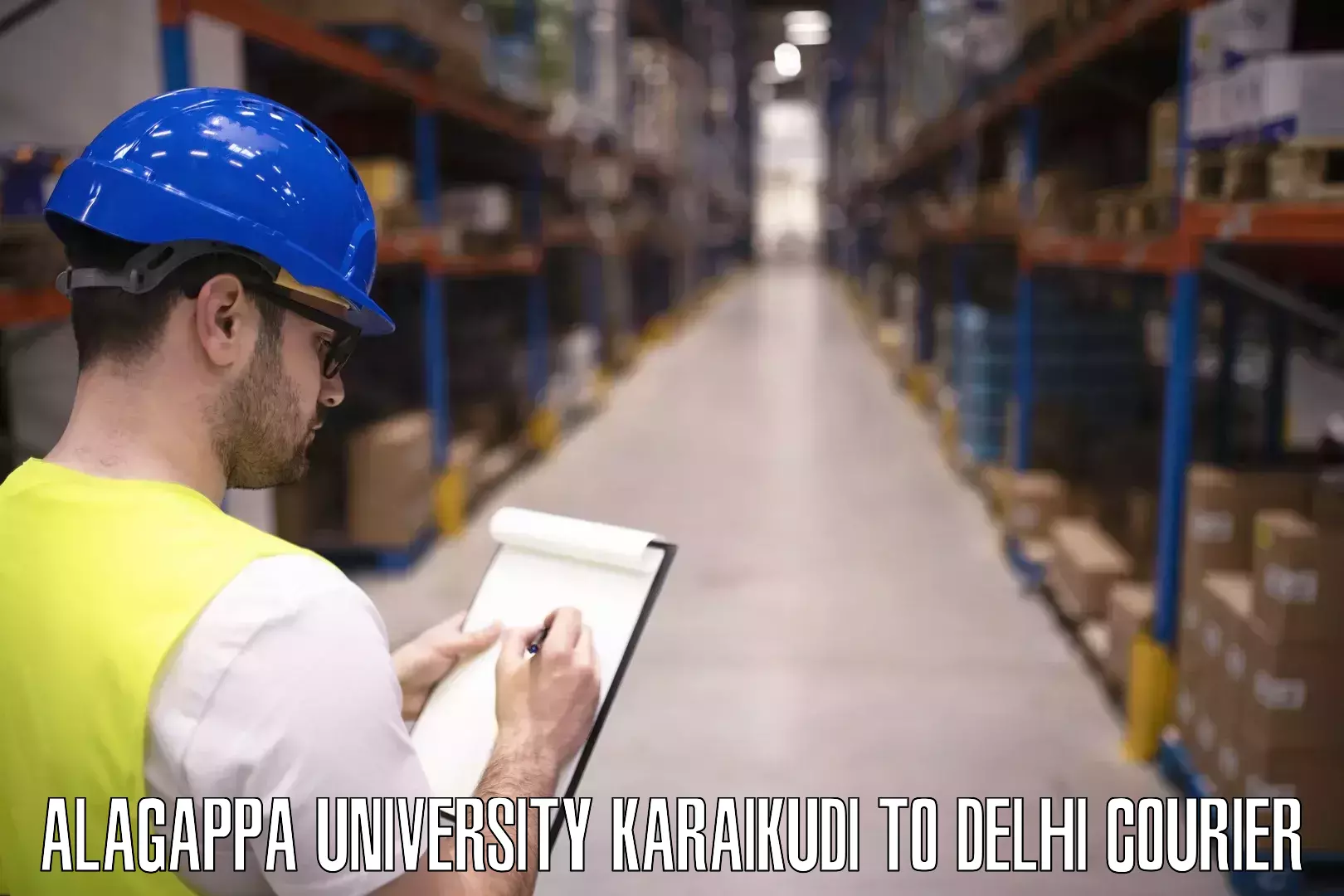 Baggage delivery estimate Alagappa University Karaikudi to Delhi