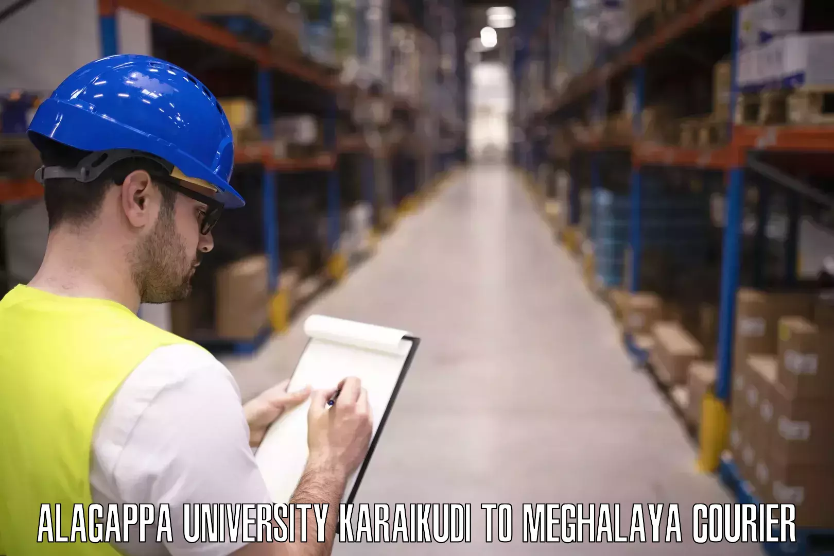 Baggage shipping optimization Alagappa University Karaikudi to Meghalaya