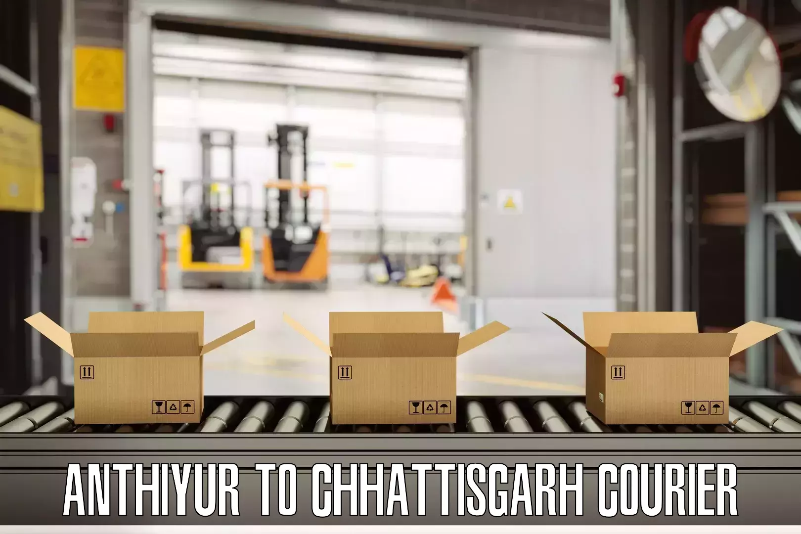 Baggage shipping schedule Anthiyur to Patan Durg