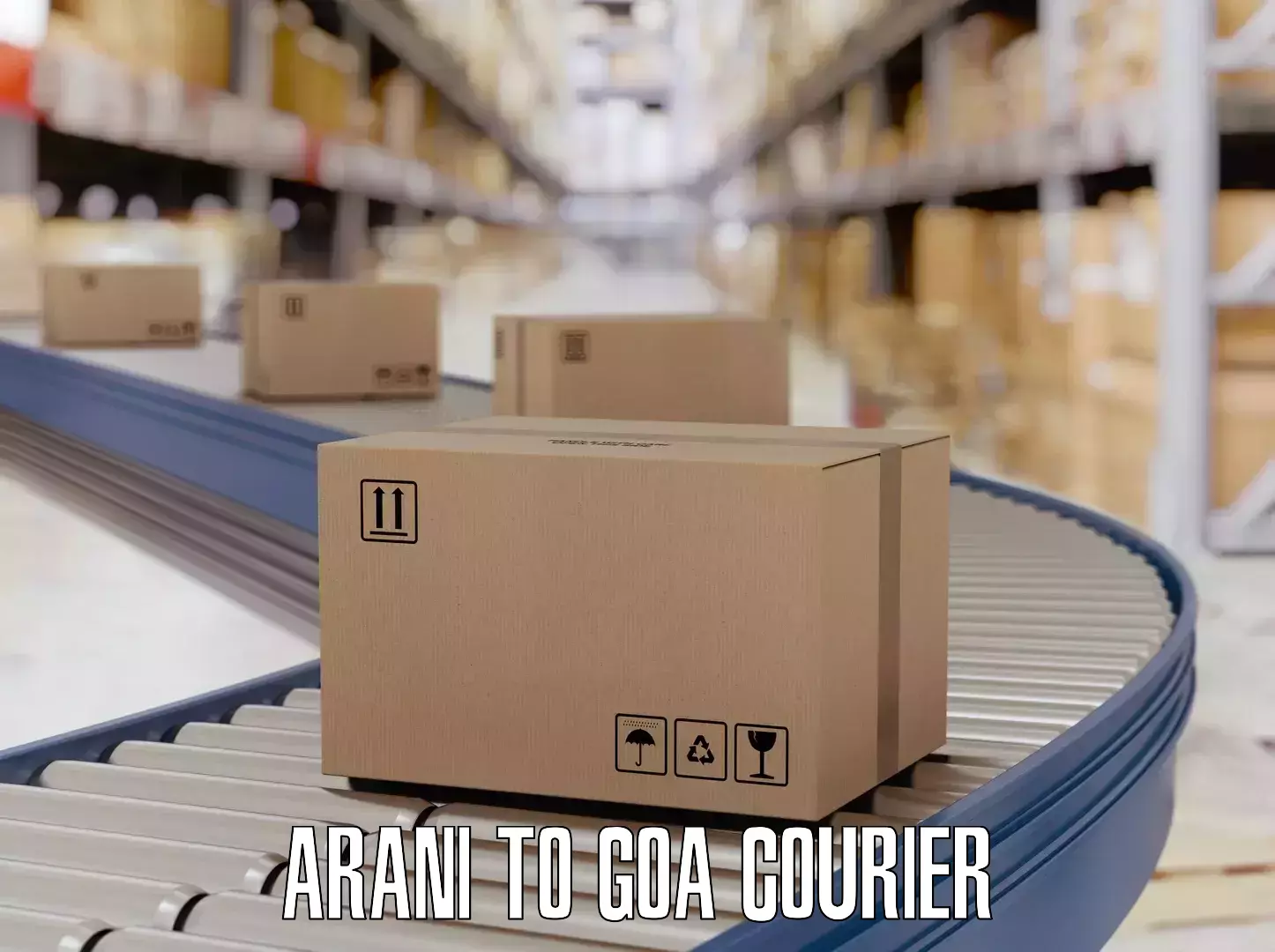 Baggage shipping schedule in Arani to South Goa