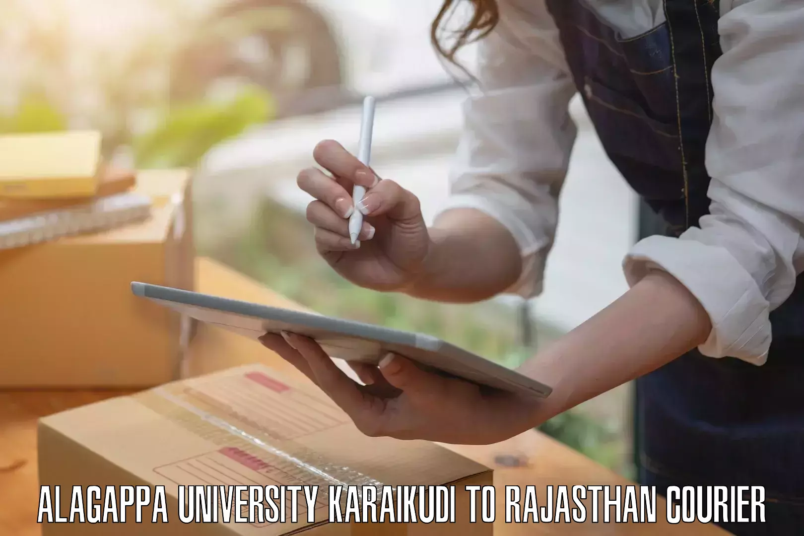 Professional baggage delivery Alagappa University Karaikudi to Rajasthan