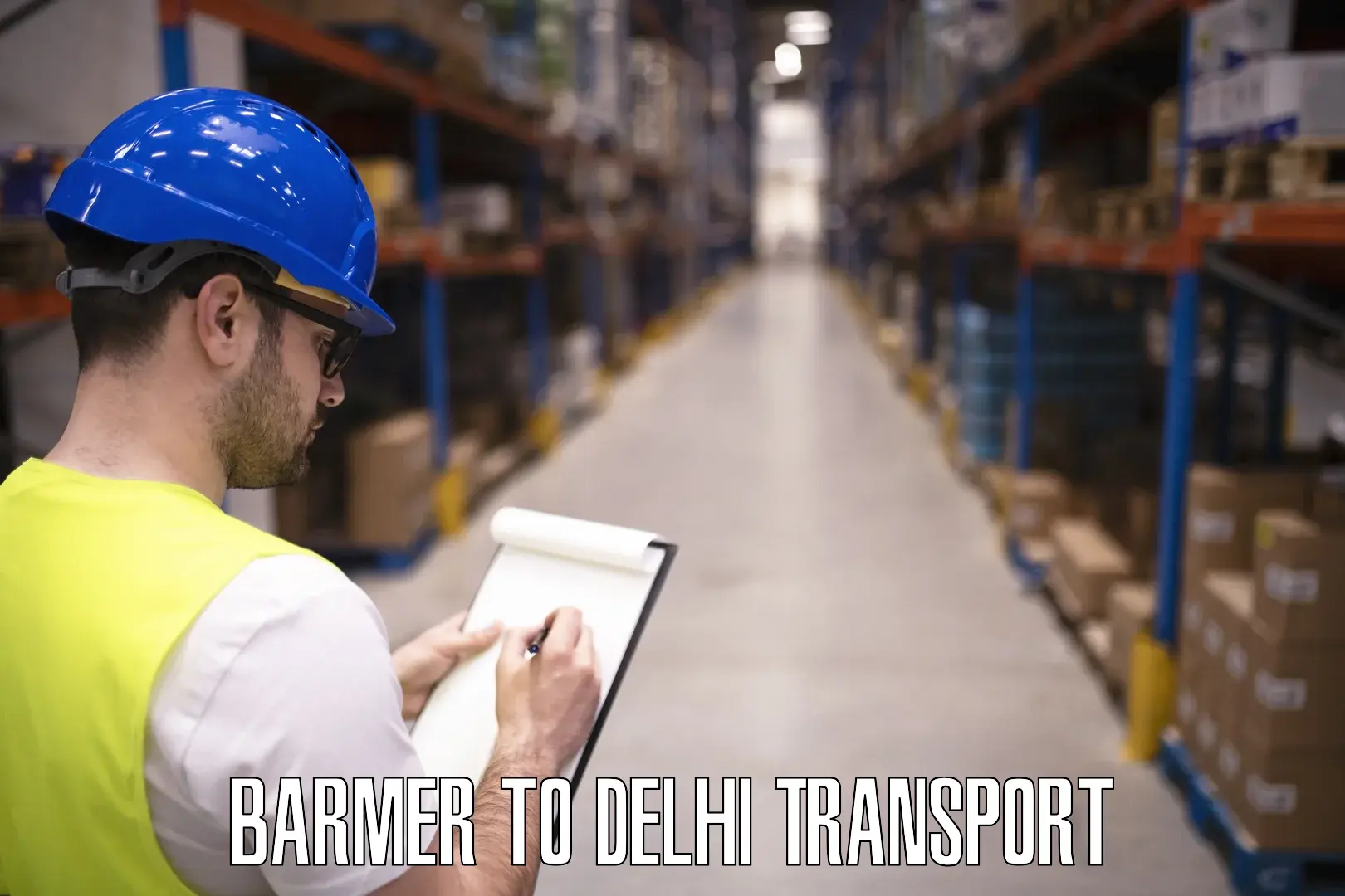 Commercial transport service Barmer to East Delhi