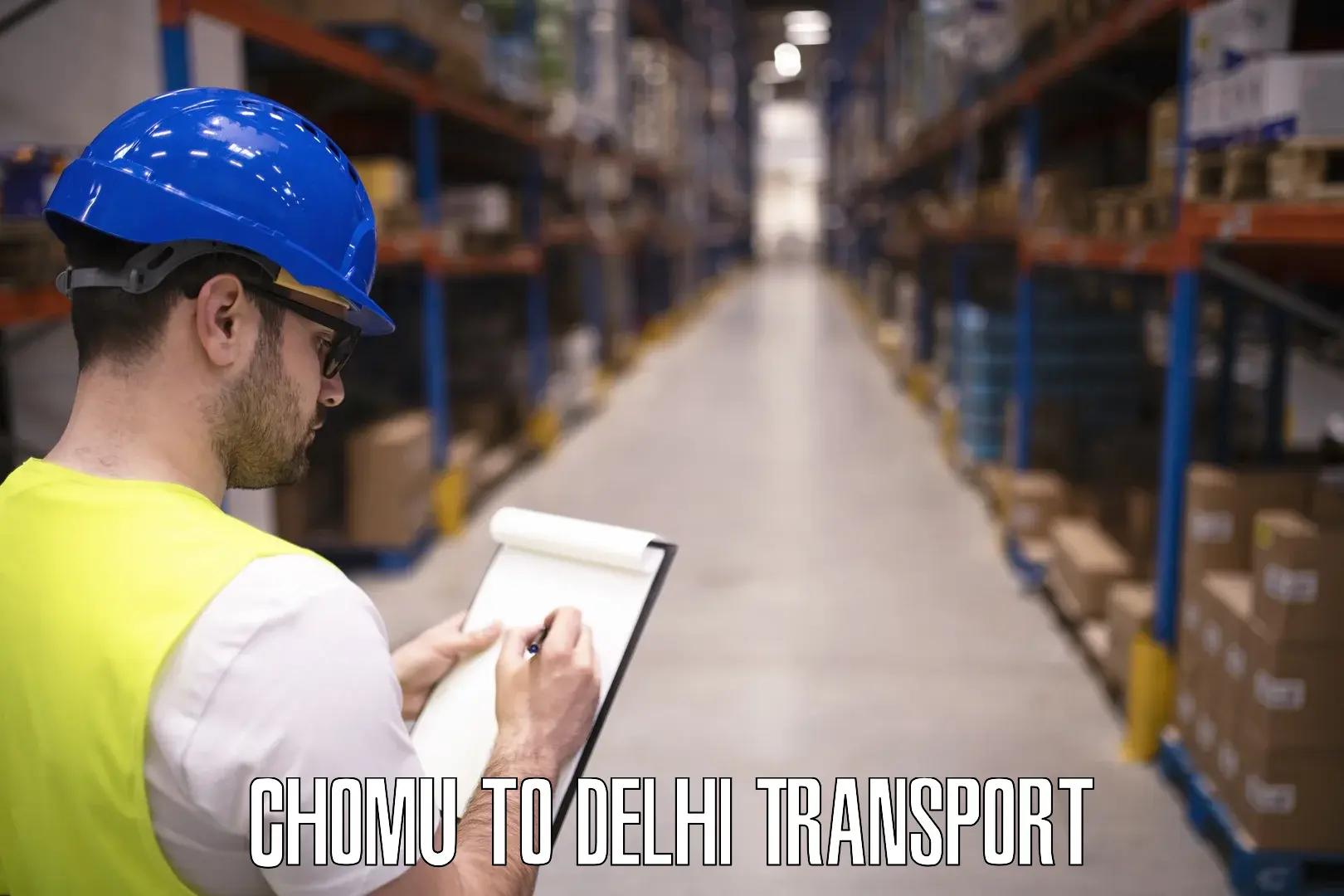 Road transport online services Chomu to Delhi