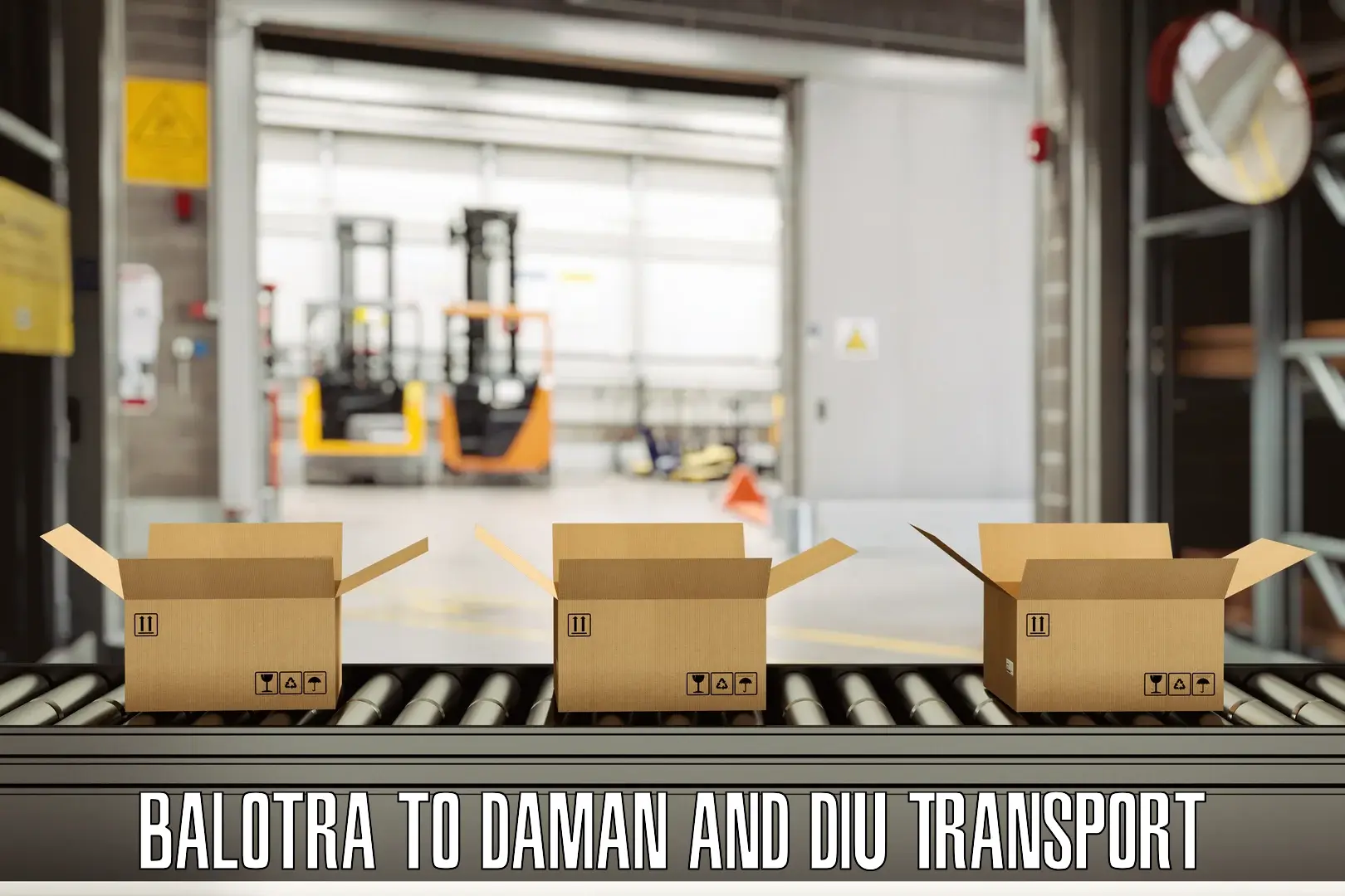 Container transport service Balotra to Daman and Diu