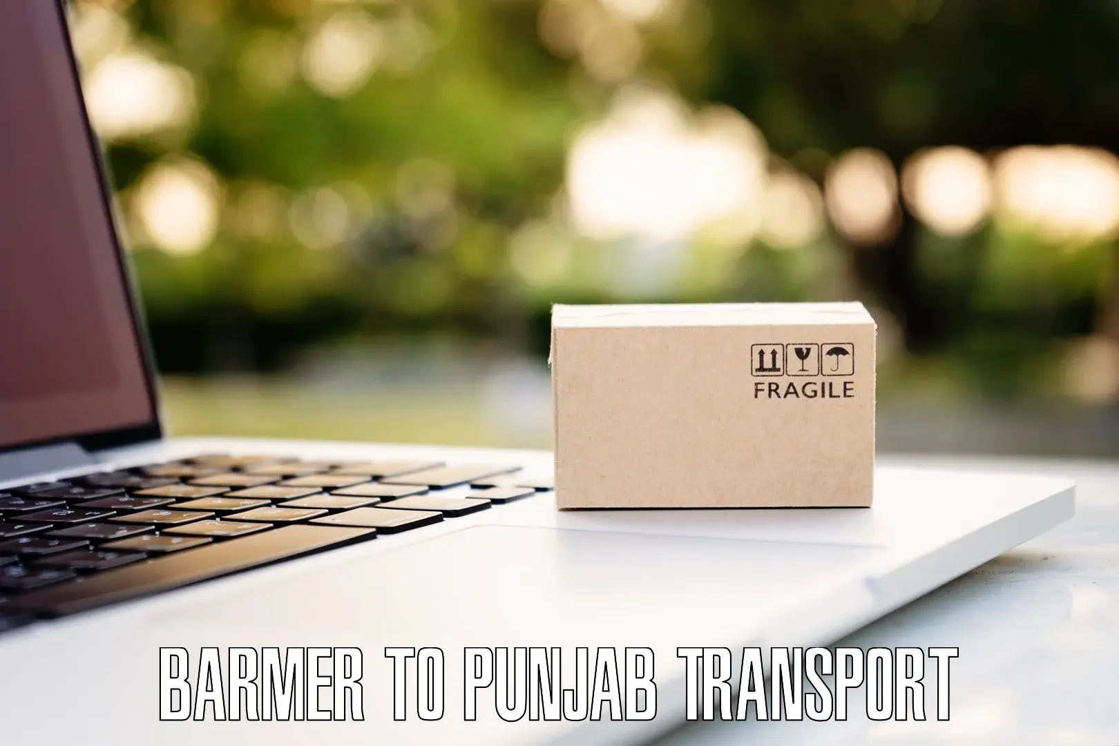 Nearby transport service Barmer to Punjab